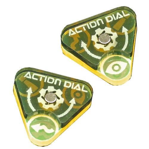 Space Fighter Action Dials, Fluorescent Yellow (2)